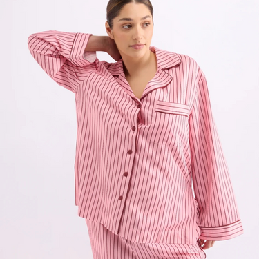 Long Sleeve Sleep Shirt - Rocky Road Stripes