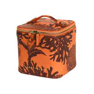 Delphine Small Vanity Case - Vivid Coral