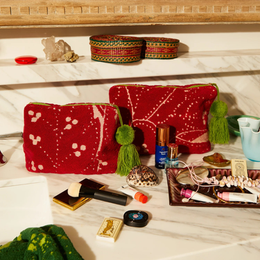 Lucia Terry Pouch Large - Crimson