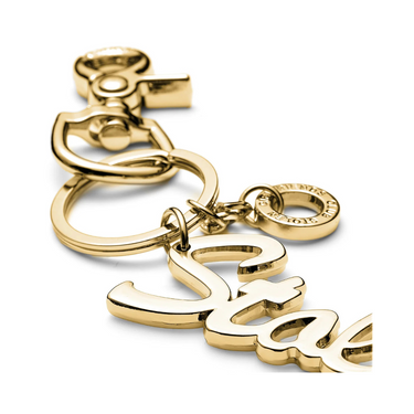 SCRIPT KEYRING - GOLD PLATED