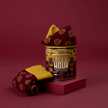HAPPY HOUR BEER PAIR OF SOCKS IN A TIN