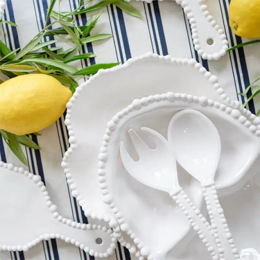 Melamine Pearl Double Serving Bowl - White