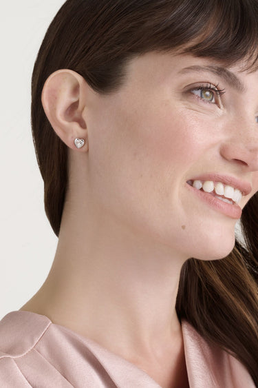 Ted Baker Han Crystal Heart Stud Earrings - Silver