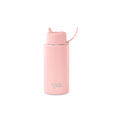 34oz Stainless Steel Ceramic Reusable Bottle with Straw Lid