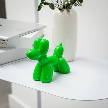 GREEN BALLOON DOG CANDLE - HAND PAINTED HF