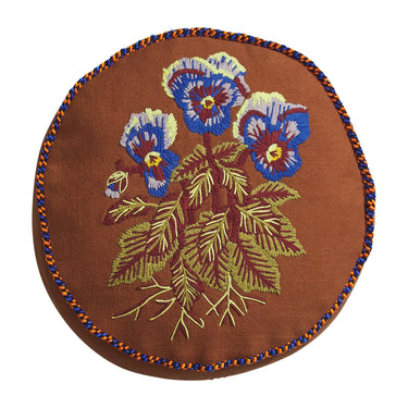 Helena Embroidered Cushion Feather Insert - Sage x Clare