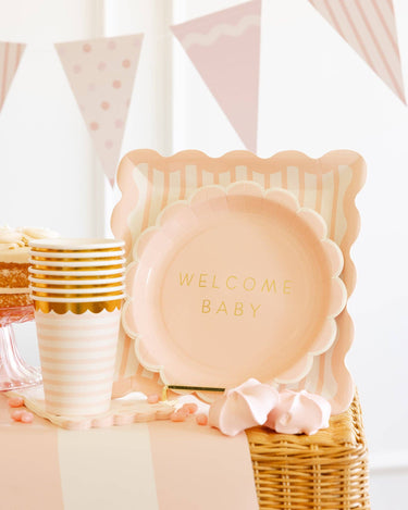Pink Striped 10" Plate