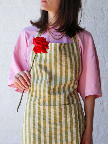 Pistachio Seersucker Apron
