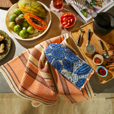 ISHANI STRIPE TEA TOWEL - DESERT
