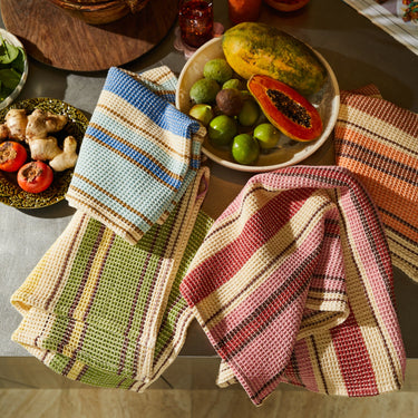 ISHANI STRIPE TEA TOWEL - POSY