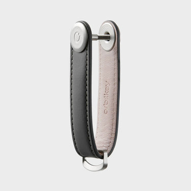 Key Organizer Leather - Charcoal with Grey Stitching
