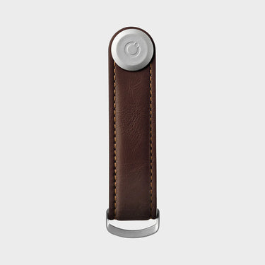 Key Organizer Leather - Espresso with Brown Stitching