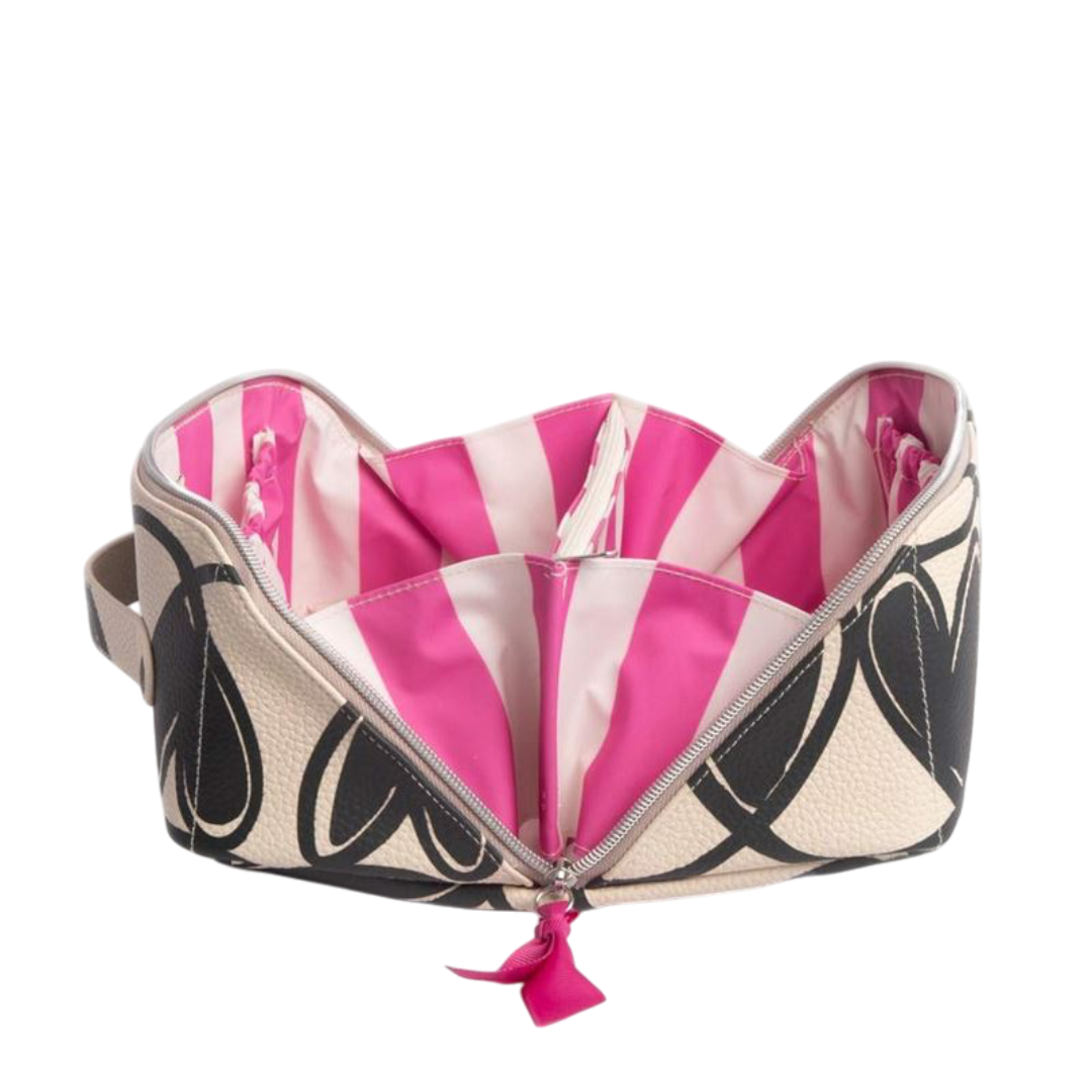 Mono Linked Hearts - Diagonal Wash Bag