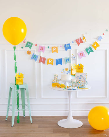 Animal Party Happy Birthday Banner