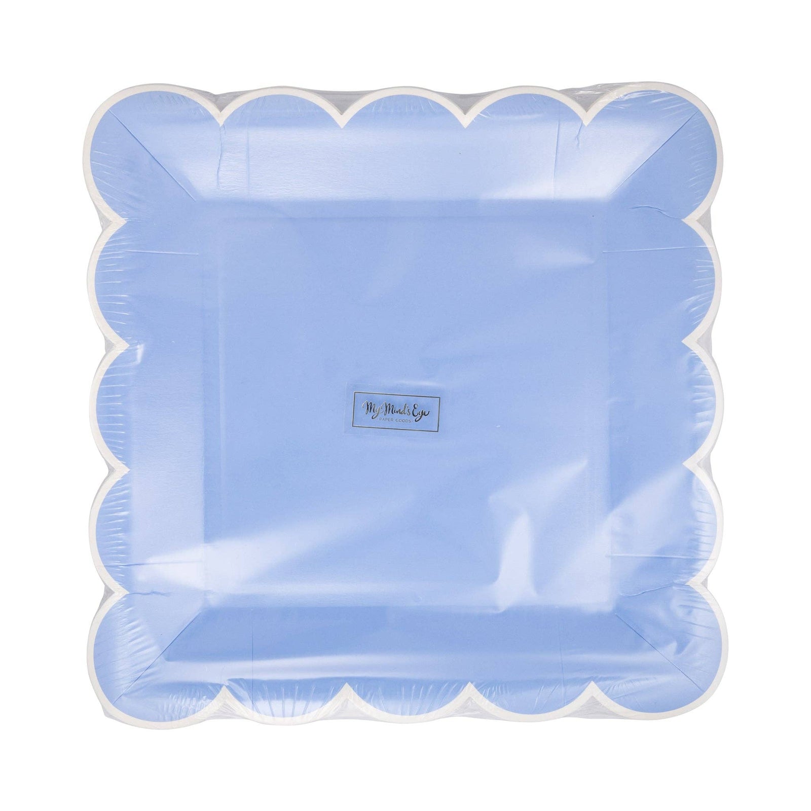 Blue Scalloped 9" Square
