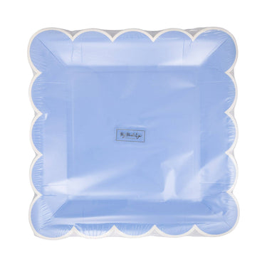 Blue Scalloped 9" Square