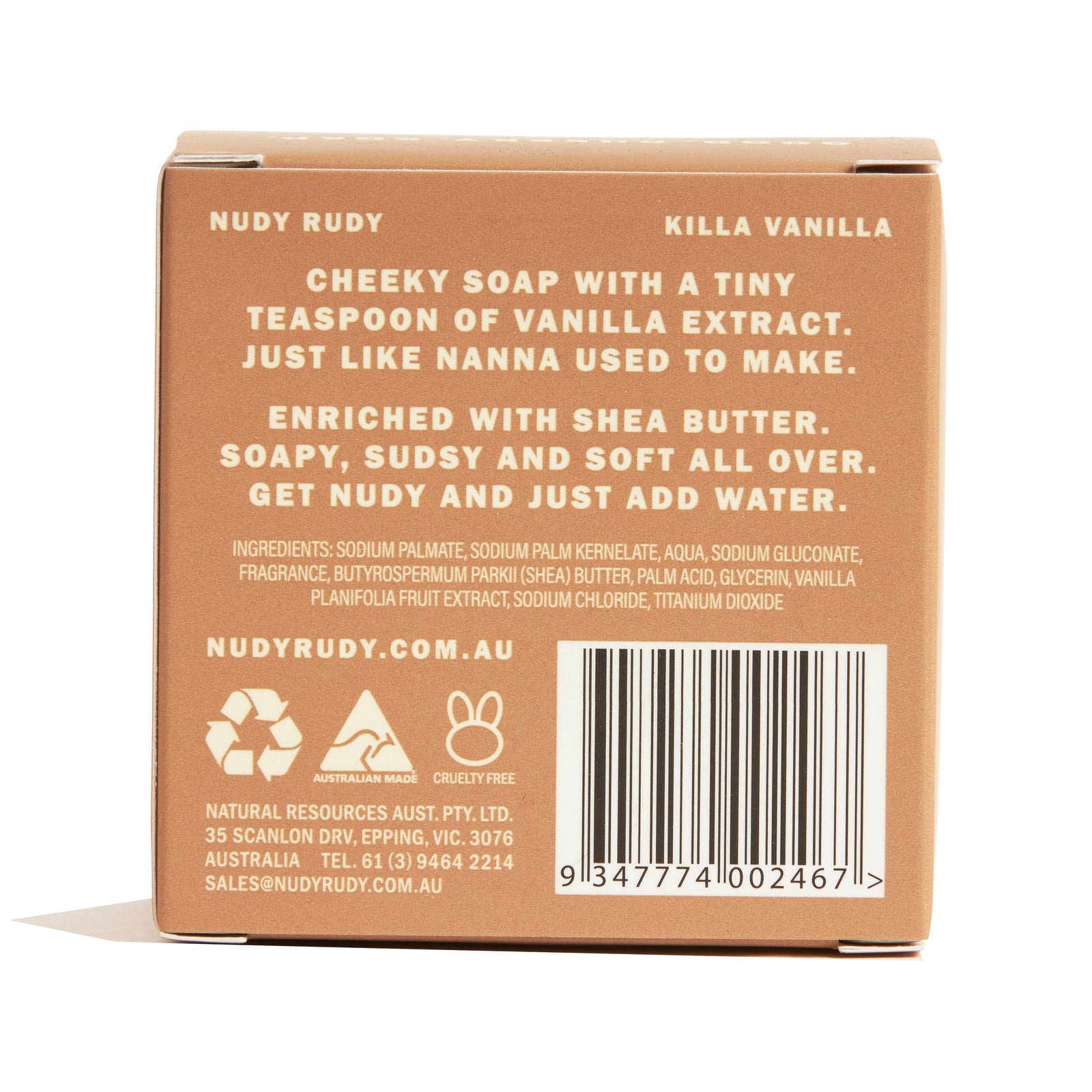 Nudy Rudy Bar Soap 4.2oz - Killa Vanilla