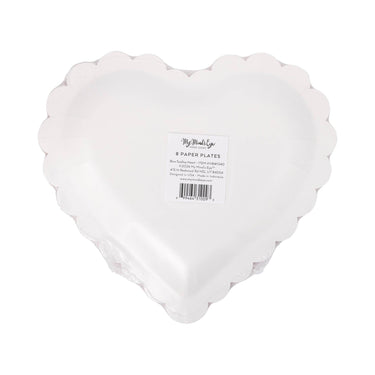 Bow Pattern Scalloped Heart Shapped Plate
