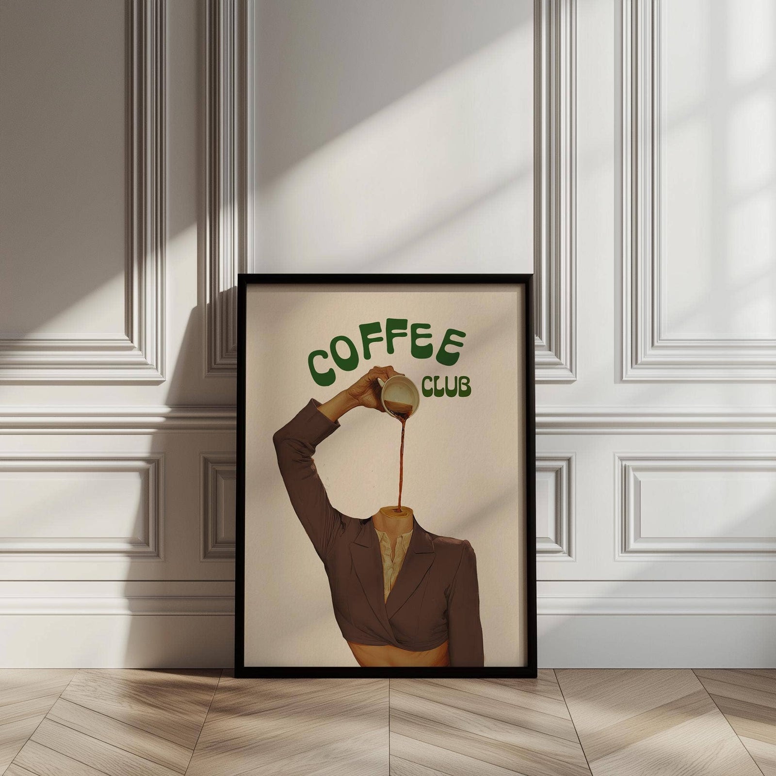 Coffee Club Poster: Retro Espresso Kitchen | Framed Art 11x14 In