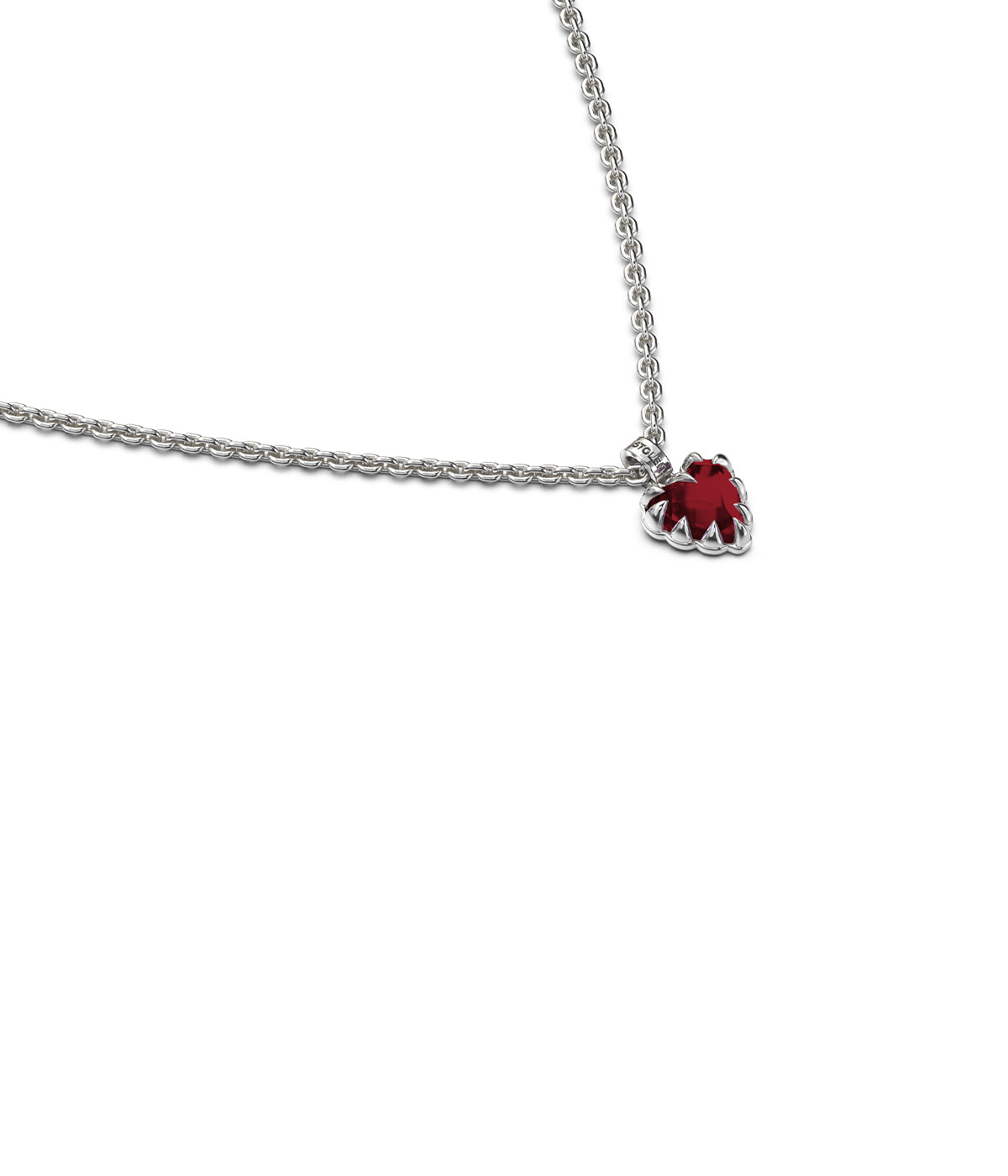 Mini Love Claw Necklace - Red Garnet