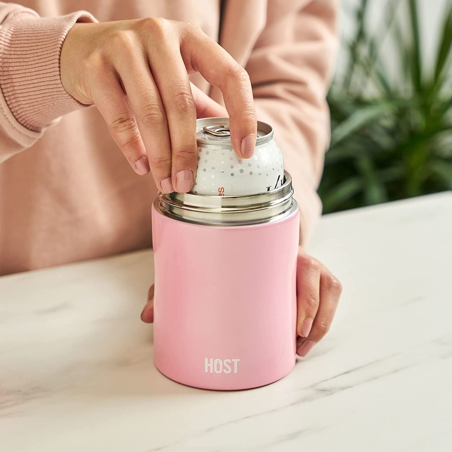 STAY-CHILL STANDARD CAN COOLER IN PEONY PINK BY HOST