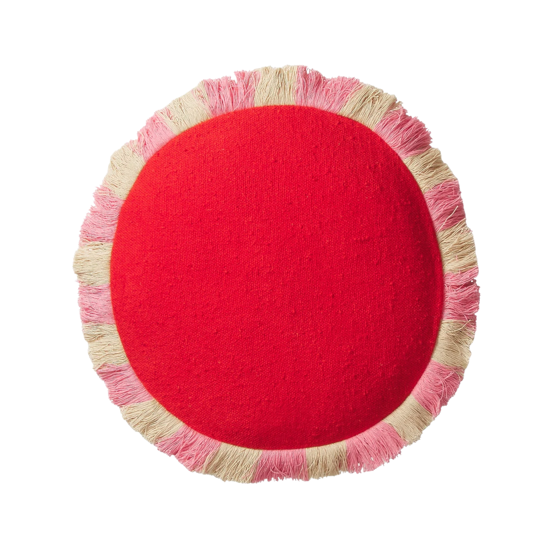 Reese Round Cushion - Poppy Feather Insert