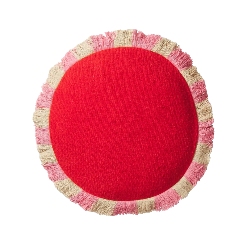 Reese Round Cushion - Poppy Feather Insert