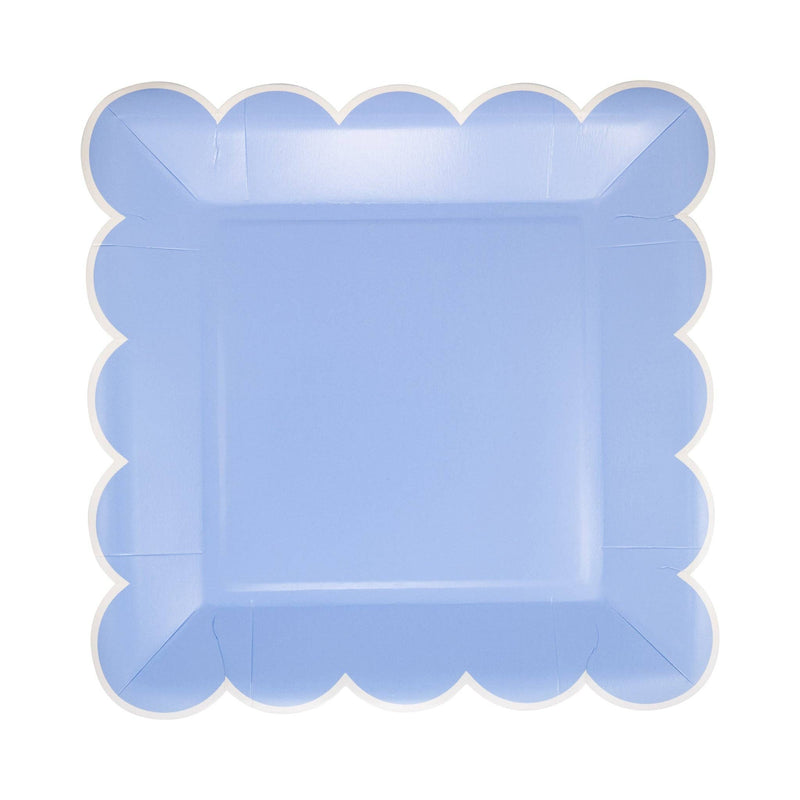 Blue Scalloped 9" Square