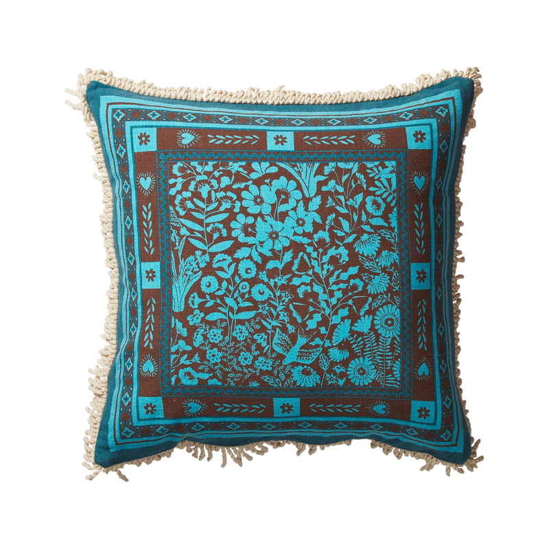 Odessa Reversible Cushion - Turquoise Feather Insert