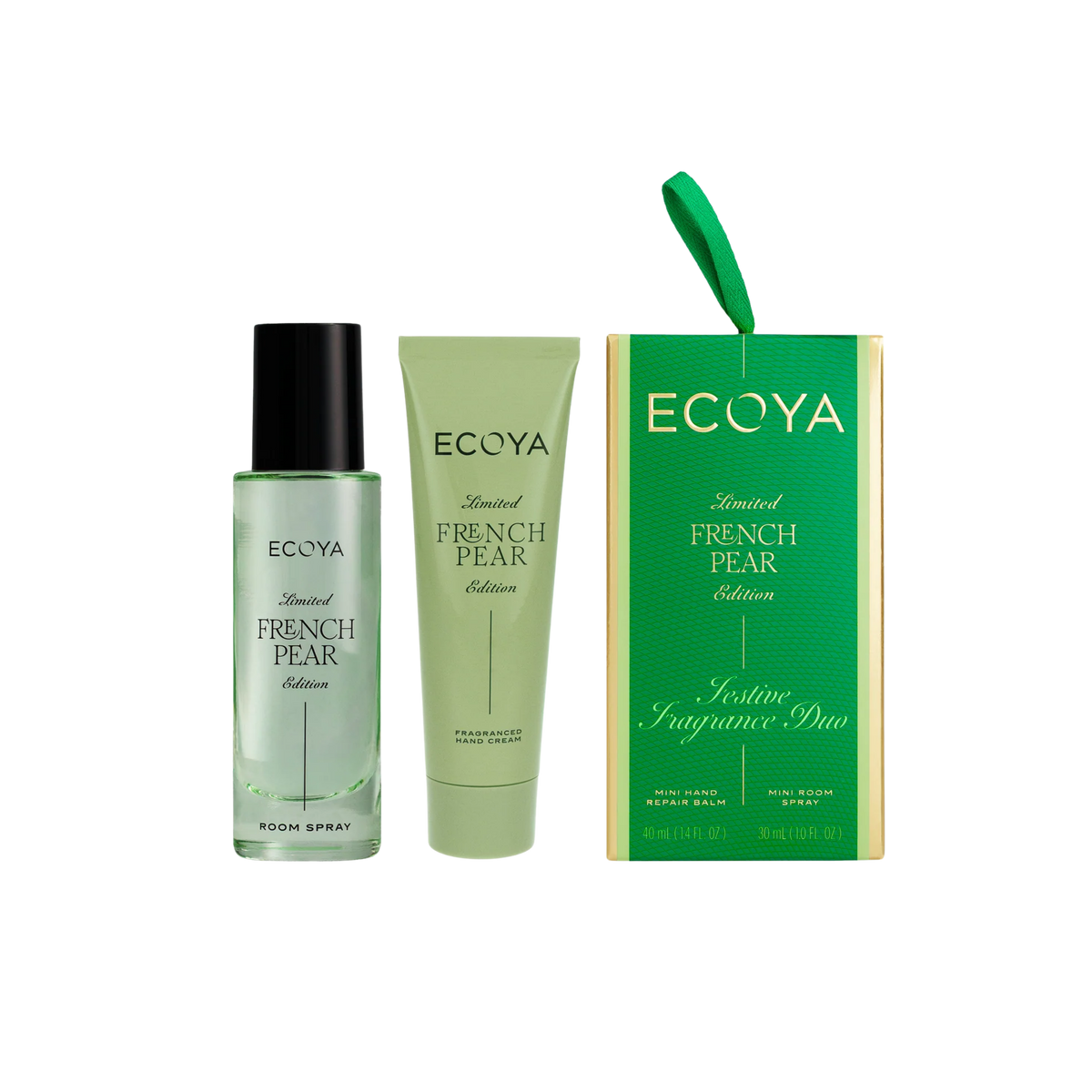 Festive Fragrance Duo - Mini Hand Repair Balm 40ml and Mini Room Spray 30ml - French Pear