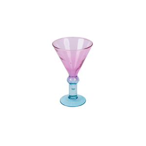 Dahlia Martini Glass Set of 4 - Pink/Turquoise