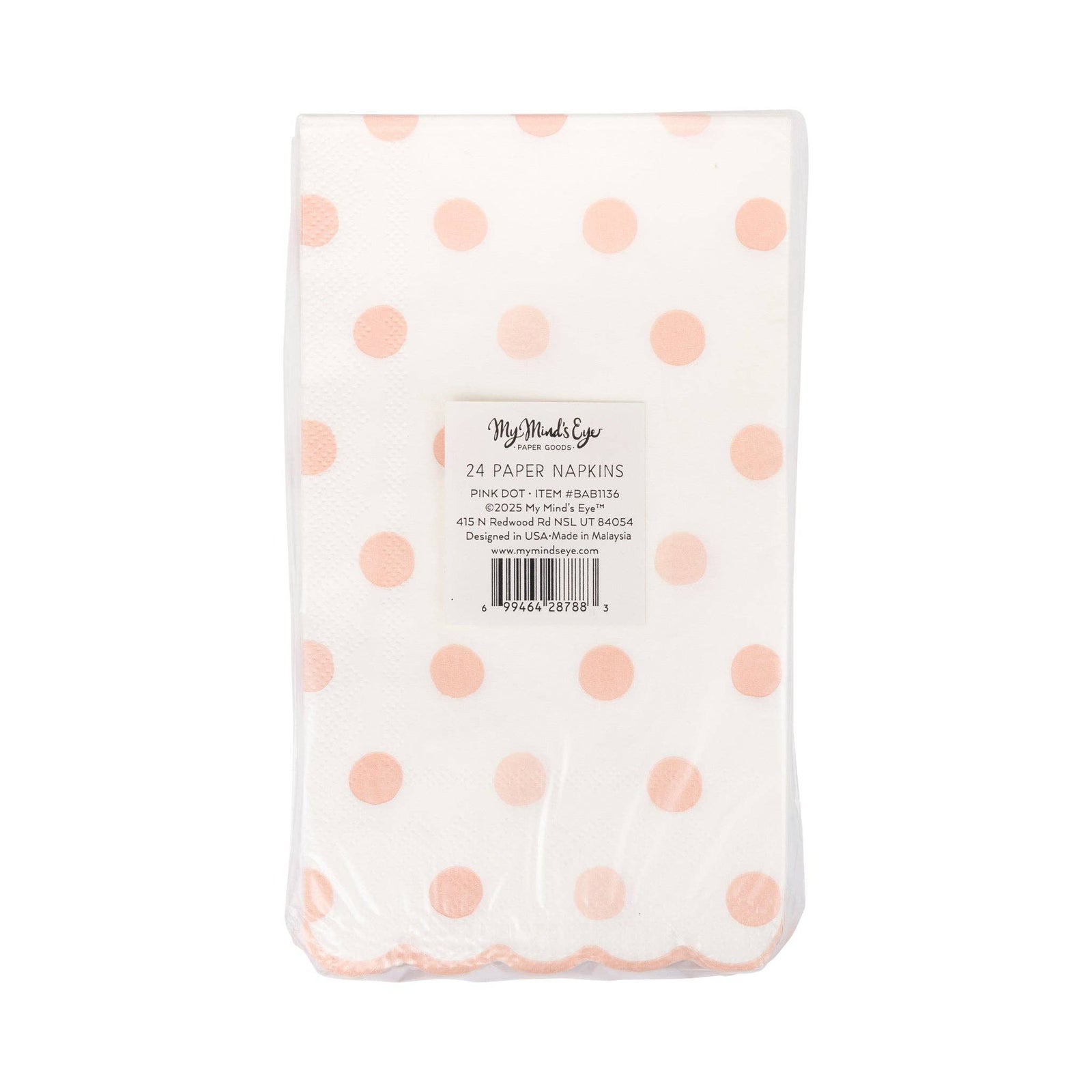 Baby Pink Polka Dot Dinner Napkin