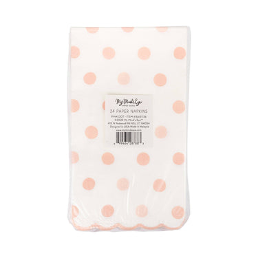 Baby Pink Polka Dot Dinner Napkin