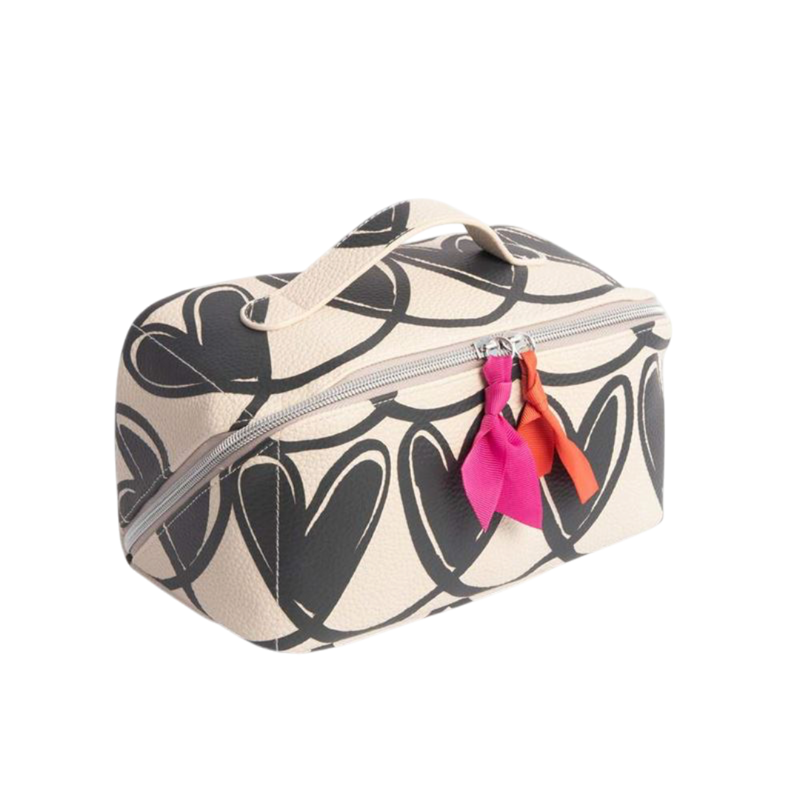 Mono Linked Hearts - Diagonal Wash Bag