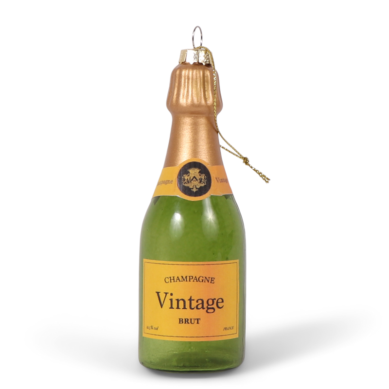 Champagne Bottle Glass Decoration