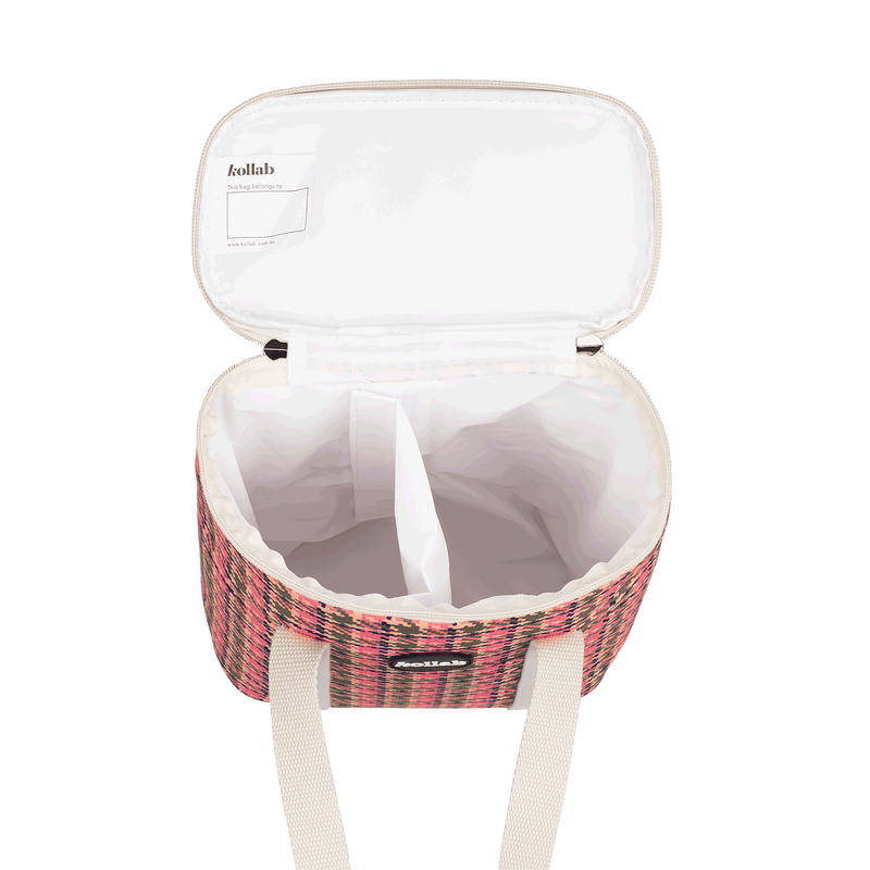 Wine Cooler Bag Pink Houndstooth