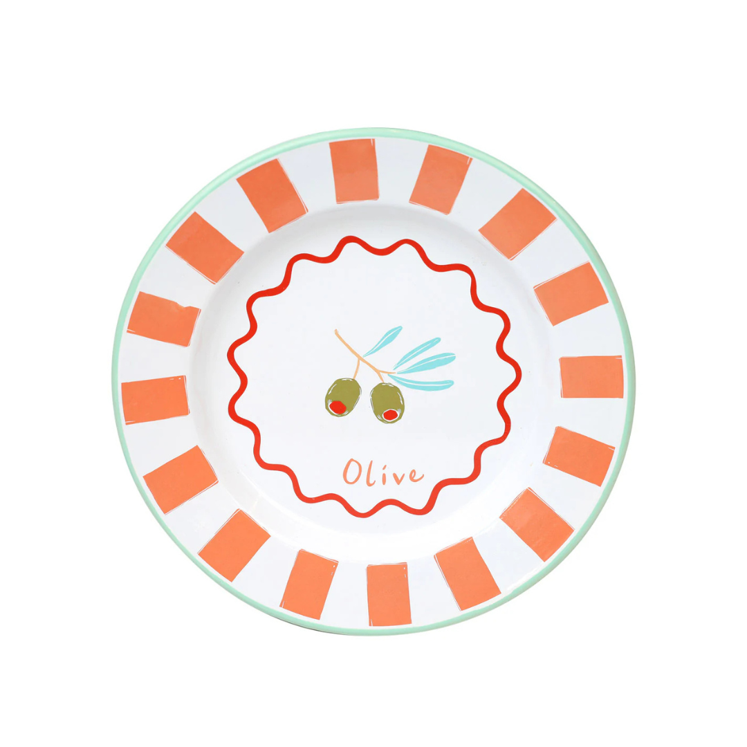Olive Enamel Plate