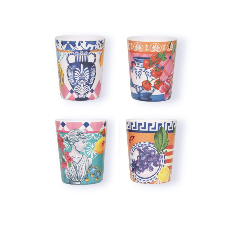 La La Land - Mediterranean Summer Set of 4 - Melamine Cups