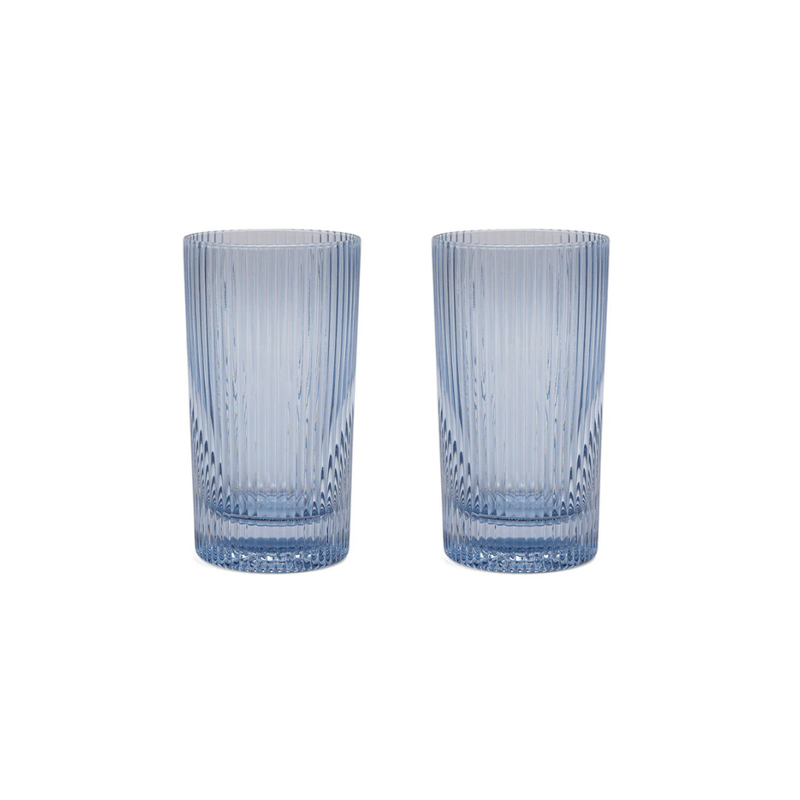 The Stella Highball Glasses - Set of 2 Blue