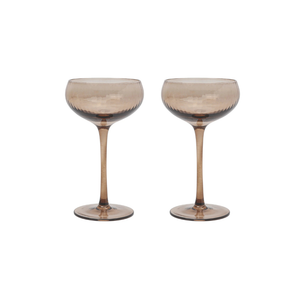 THE LOU COUPE GLASSES - SET OF 2 SMOKE