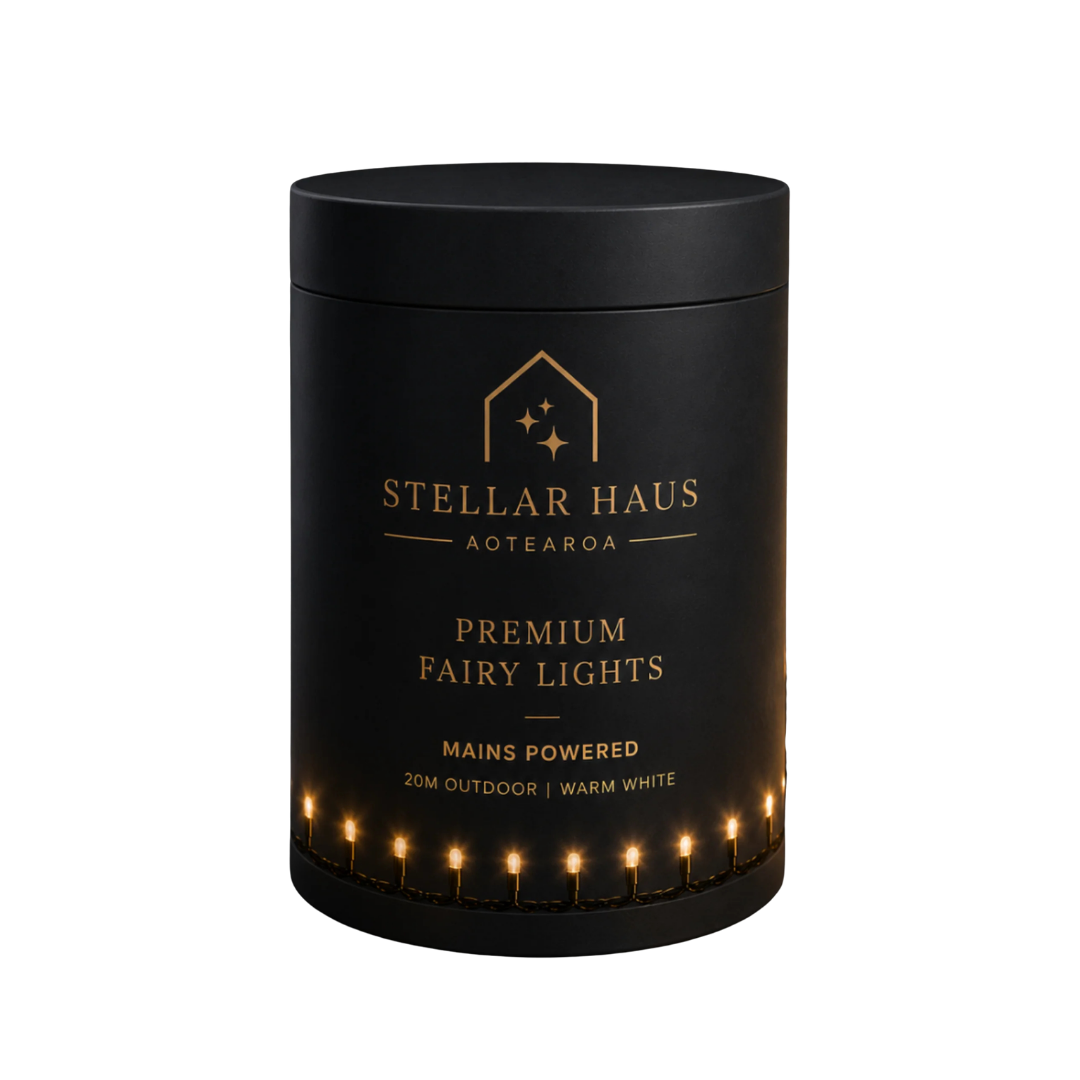 Fairy Lights Mains Powered 20m, Black Cable, Warm White - Indoor/Outdoor