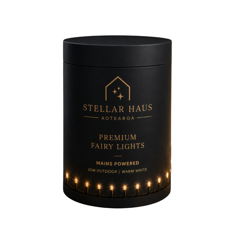 Fairy Lights Mains Powered 20m, Black Cable, Warm White - Indoor/Outdoor