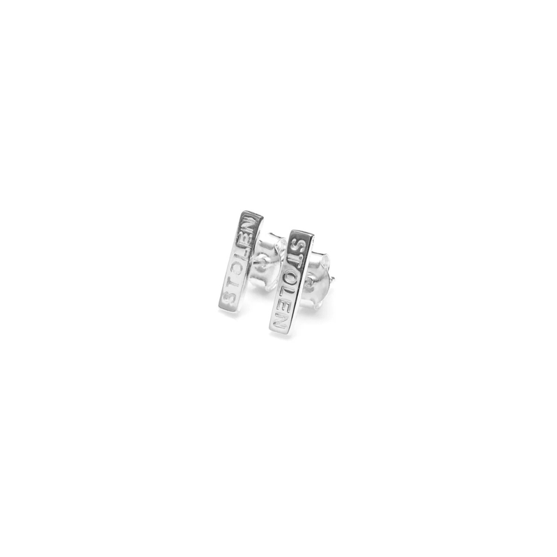 Tiny Stolen Bar Earrings