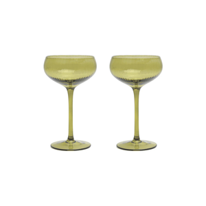 THE LOU COUPE GLASSES - SET OF 2 OLIVE