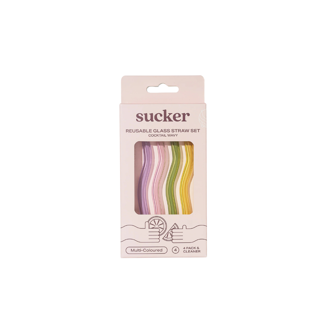 Cocktail Wavy Glass Drinking Straws