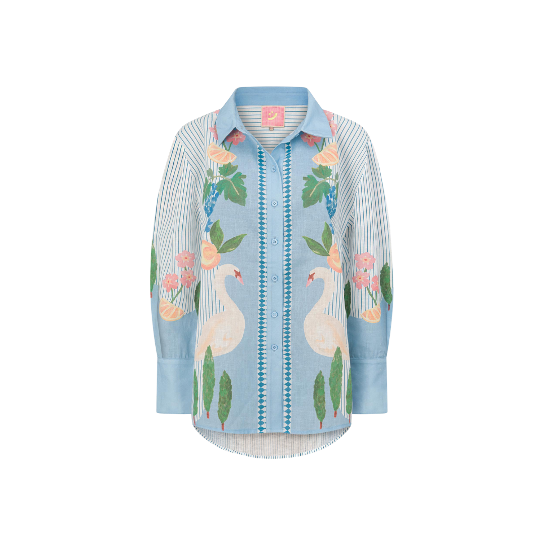 Swan Lake Oversized Long Sleeve Shirt