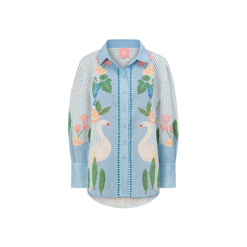 Swan Lake Oversized Long Sleeve Shirt