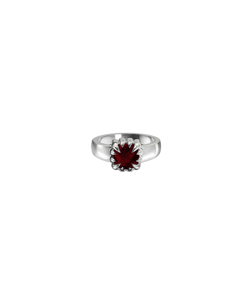 Baby Claw Ring - Red Garnet