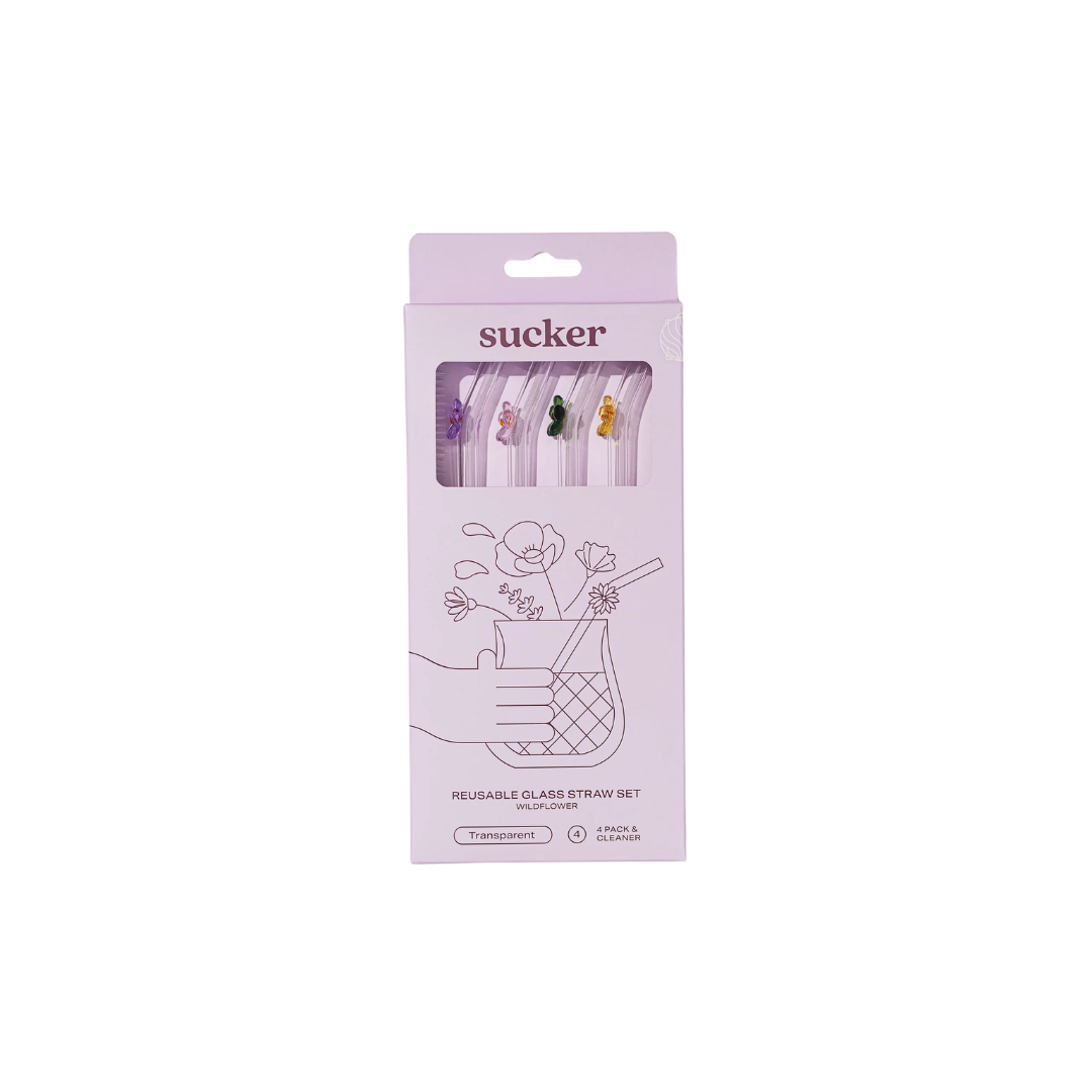 Wildflower Reusable Glass Straws