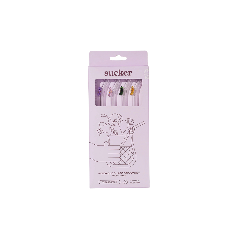 Wildflower Reusable Glass Straws